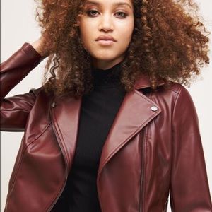 Dynamite deep brick burgundy leather jacket